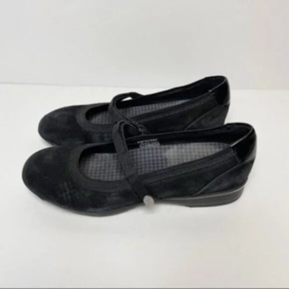 Aetrex Caroline Mary Jane Black Suede Shoes Size 8.5 - Picture 2 of 6